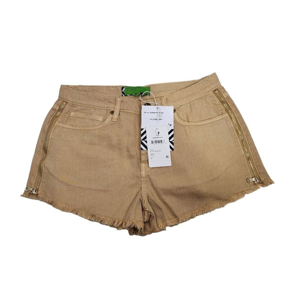 NWT Sandrine Rose by Free People Beige Cut‎ Off Jean Shorts Women's Size 29 NEW